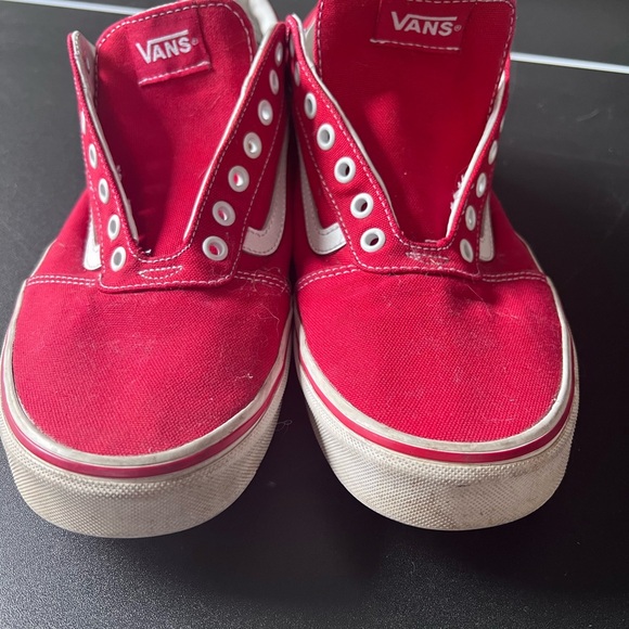 Vans Bold Red and White Sneakers - Picture 3 of 7
